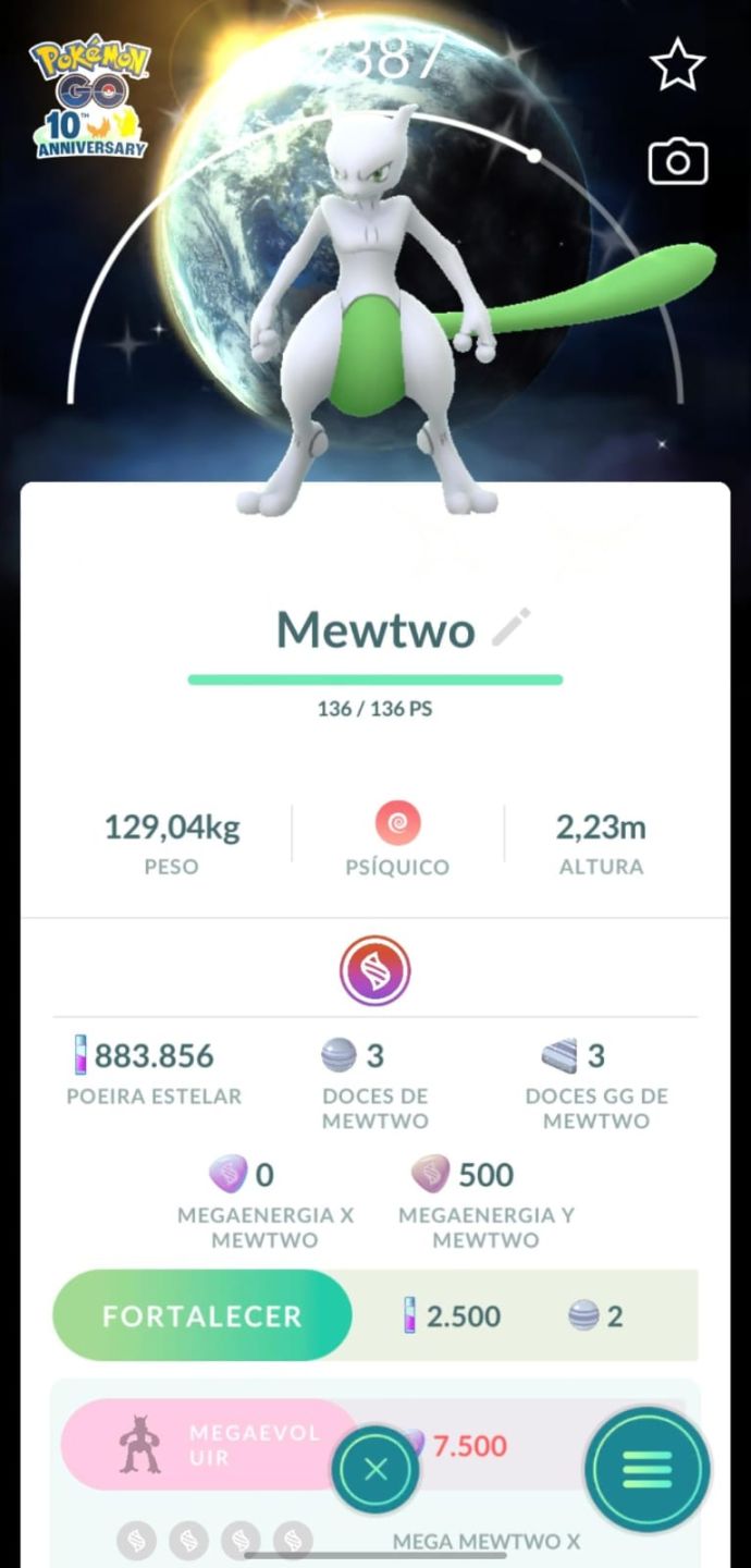 Contas Pokémon GO | Mega Mewtwo(Y) 100% + Armored | Automática