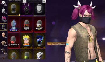 Conta free fire criada em 2019 nível 72 focada no masculino e feminino.
