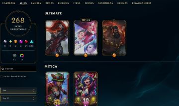 Conta lol no elo prata com 268 skins TODOS CAMPEÕES