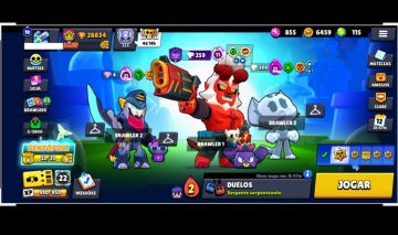 Conta com 88 brawlers, 18 Full nível 11, mais de 190 skins, Full acesso!!