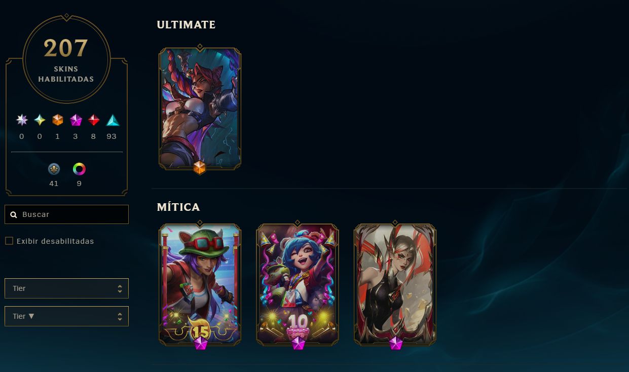 LOL DIAMANTE IV | 207 SKINS | 1 ULTIMATE | 3 MÍTICAS | 8 LENDÁRIAS | HONRA 4
