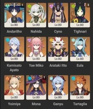 Conta Genshin AR 60 | Arlecchino, Furina e Neuvillette entre outros END GAME