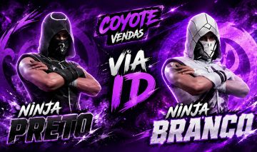 NINJA BRANCO E NINJA PRETO FREE FIRE ENTREGA VIA ID.