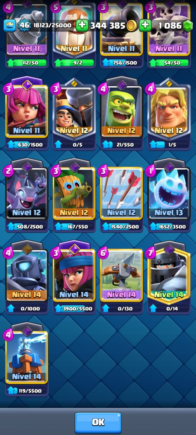 CONTA CLASH ROYALE, LEVEL 46, 8800 TROFÉIS, VISUAIS DE TORRE E MUITO MAIS...