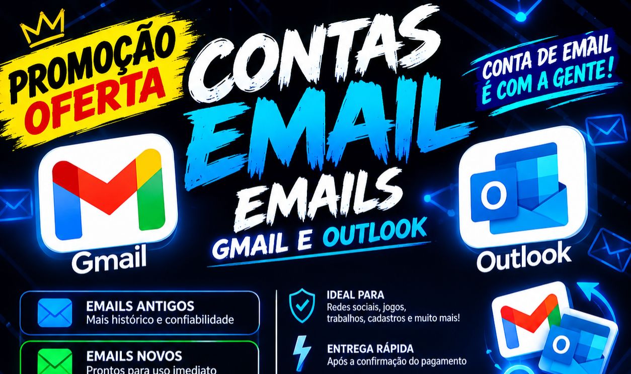 EMAIL - GMAIL/OUTLOOK - NOVOS,FORTES,ANTIGOS E MUITO MAIS!!