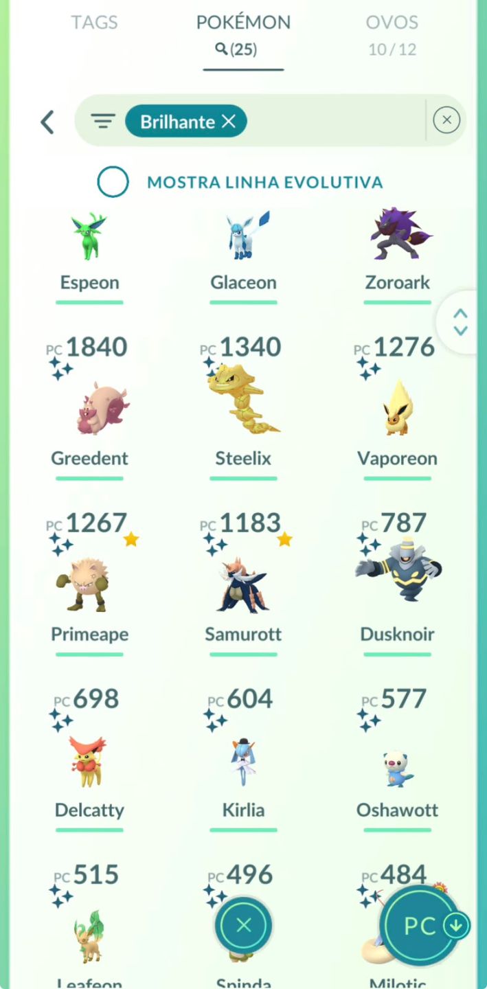Conta lvl 45, 34 brilhantes, 662 Pokémons pegos, conta de 2016.