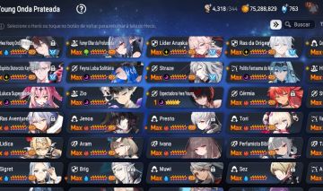 Conta de epic seven com bastante personagens
