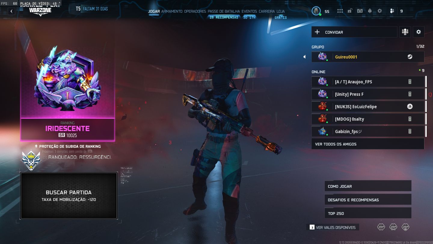 CONTA UPADA EM TODAS SEASON DO BO7 WARZONE PARA IRISCENTE