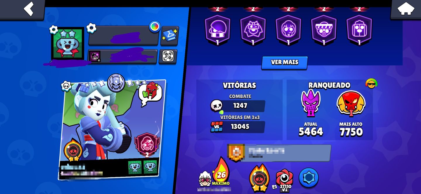 CONTA BRAWL STARS SKINS RARAS!
