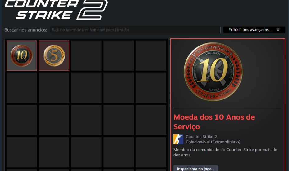 Conta com +10 anos de cs com medalhas