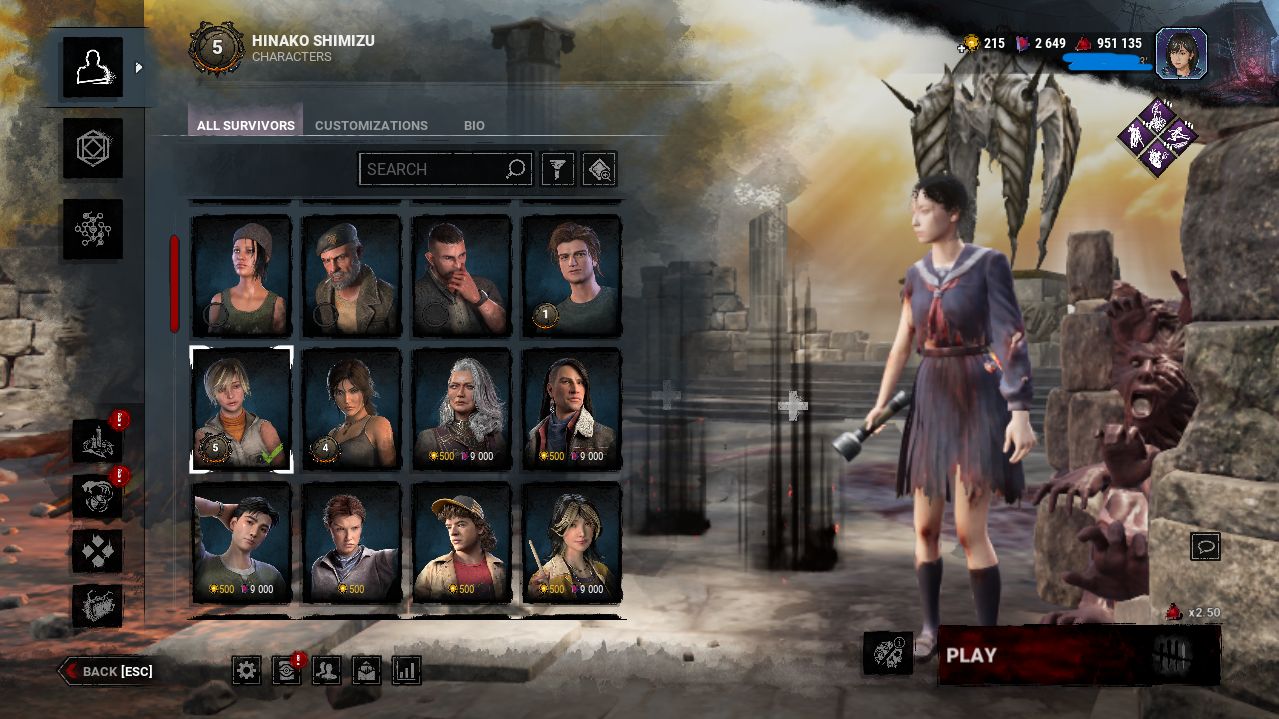 Conta steam com varios jogos, focada em dbd, com personagens pagos e skins