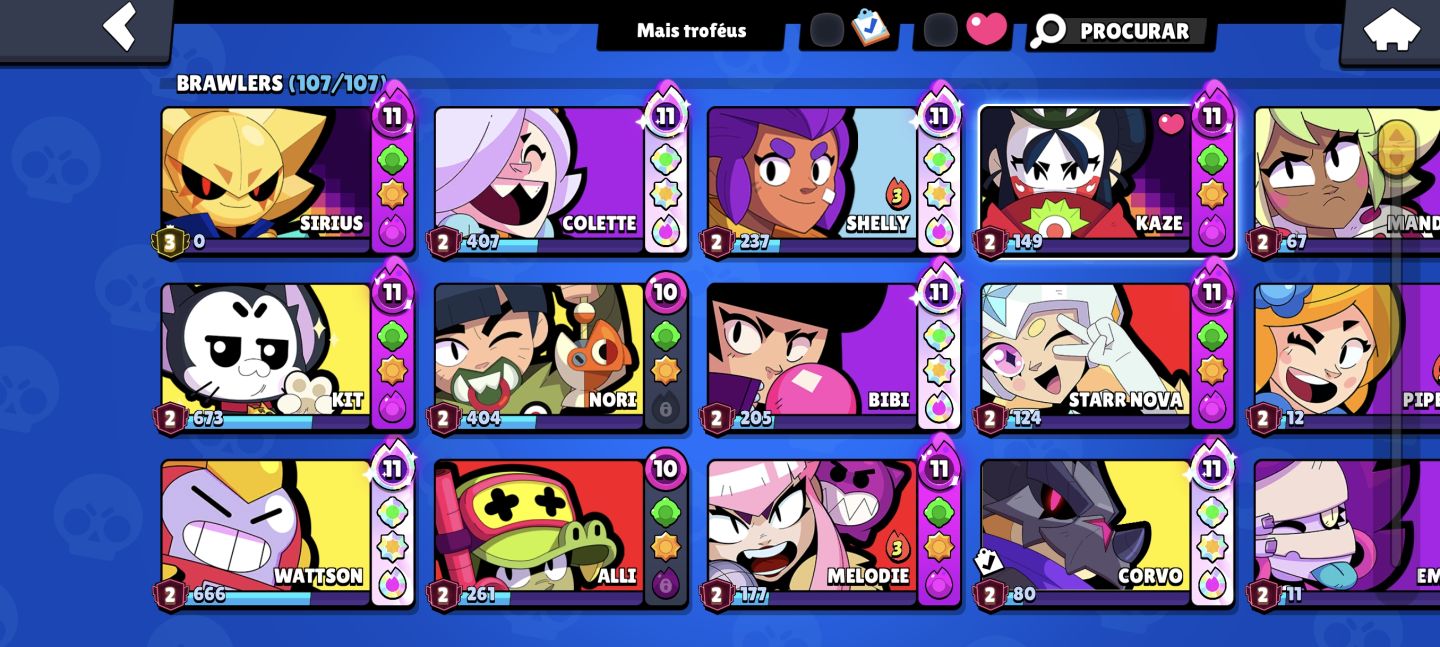 Conta de Brawl Star com muitas skins boas e Prestígio 3 (preço negociável!)