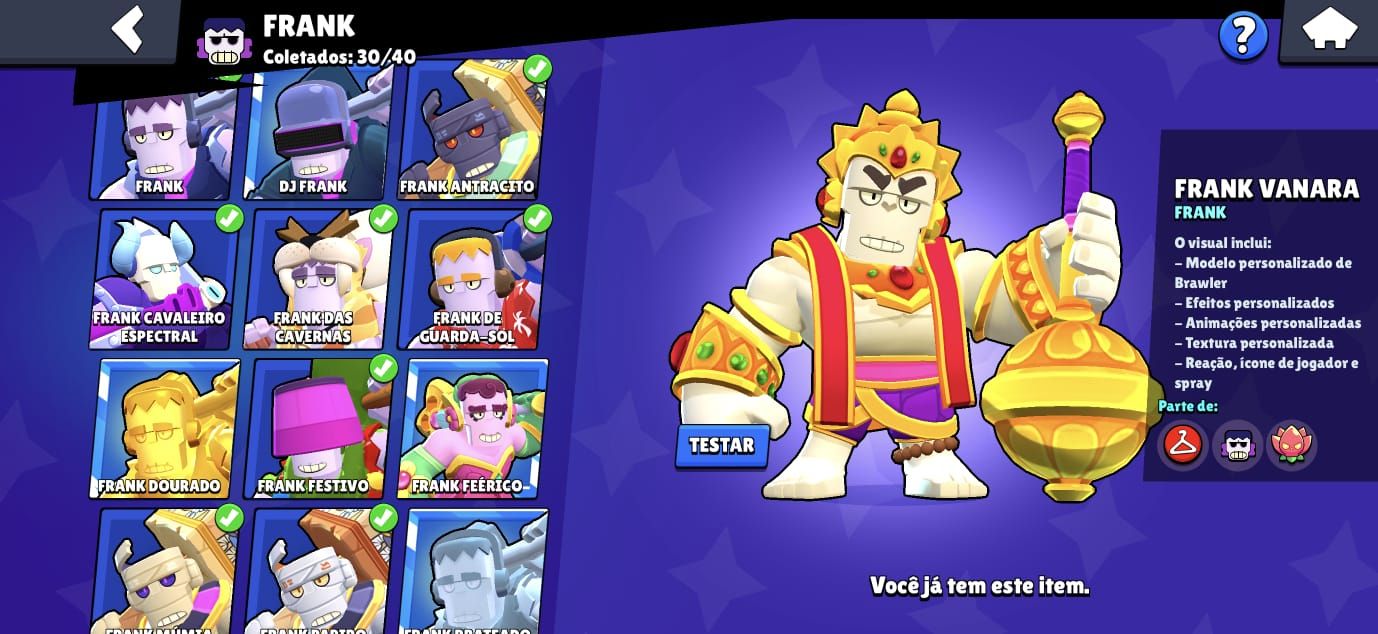 (PRA SAIR LOGO) CONTA RARA BRAWL STARS FULL (106/107) + 60K Troféus + Skins Ants