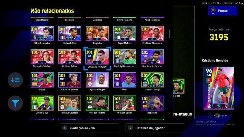 Conta com del Piero blitz curler, messi, etooEfootball pc/Steam