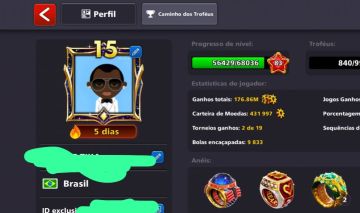Conta 8ball Pool com taco full e vários upados