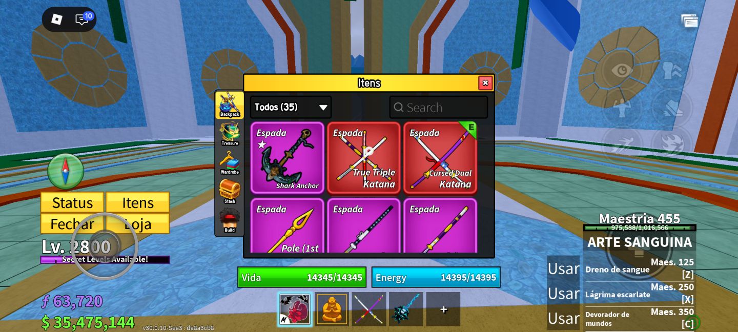 CONTA EXCLUSIVA BLOX FRUITS ANGEL V3 | TODOS ITENS MASTERIZADOS | LEVEL 2800!
