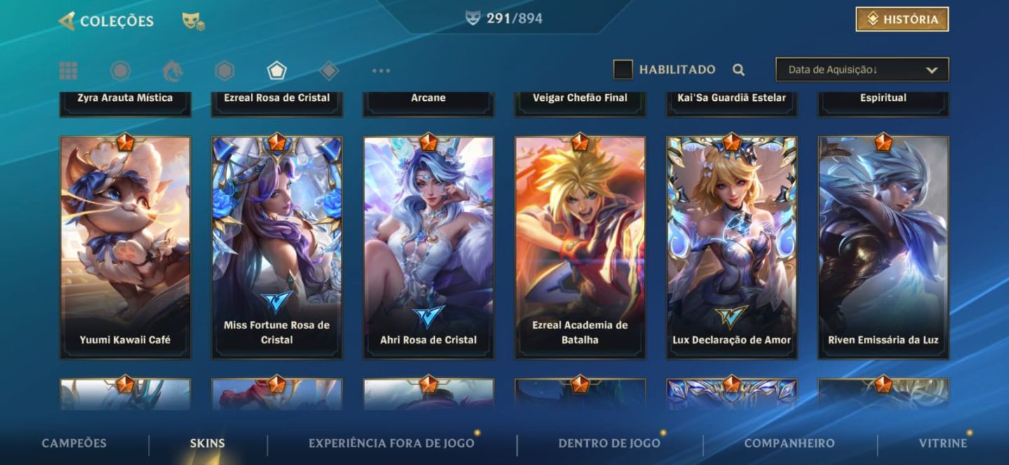 CONTA COM TODAS AS SKINS DA LUX E +290 SKINS