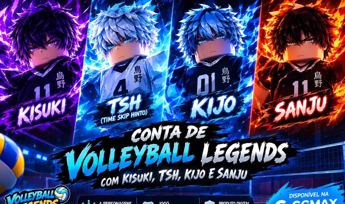 Conta Volleyball Legends com Kisuki, TSH, Kijo e Sanju