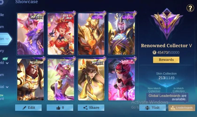 CONTA MOBILE LEGENDS COM 213 SKINS [SMURF] LEIA A DESCRIÇÃO
