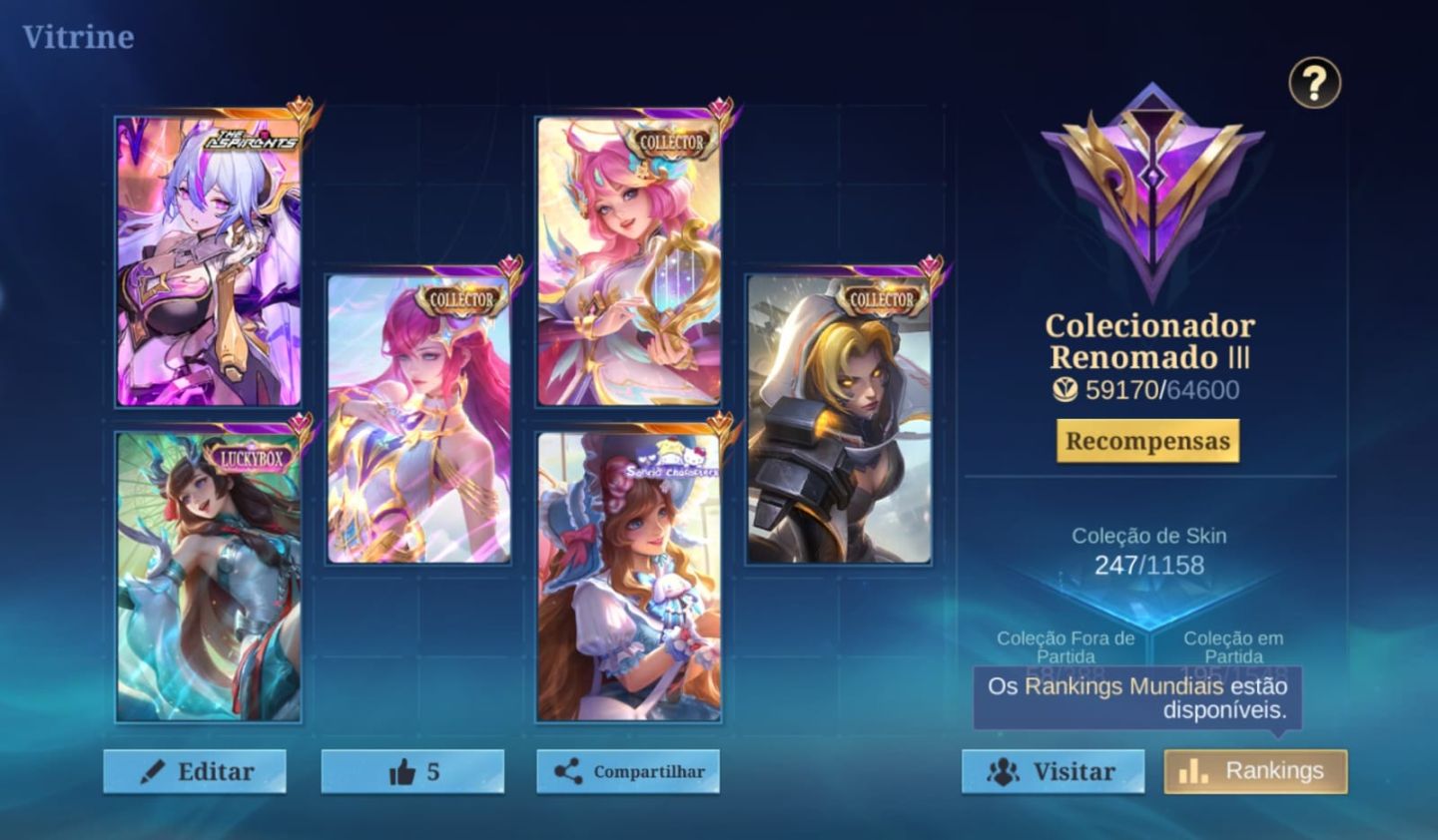 Conta de moba para main fadas e magos