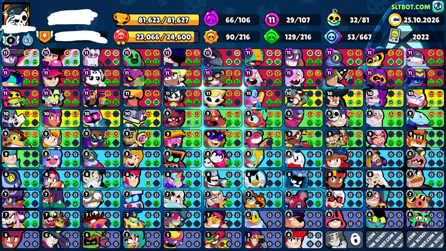 CONTA BRAWL STARS | 81.6K | 107 BRAWLERS | 287 SKINS | FULL ACESSO + DADOS