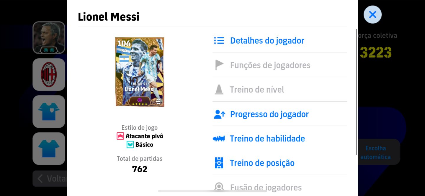 CONTA EFOOTBALL +3220 FORÇA COLETIVA, MESSI, MBAPPE, DROGBA, RONALDINHO ETC
