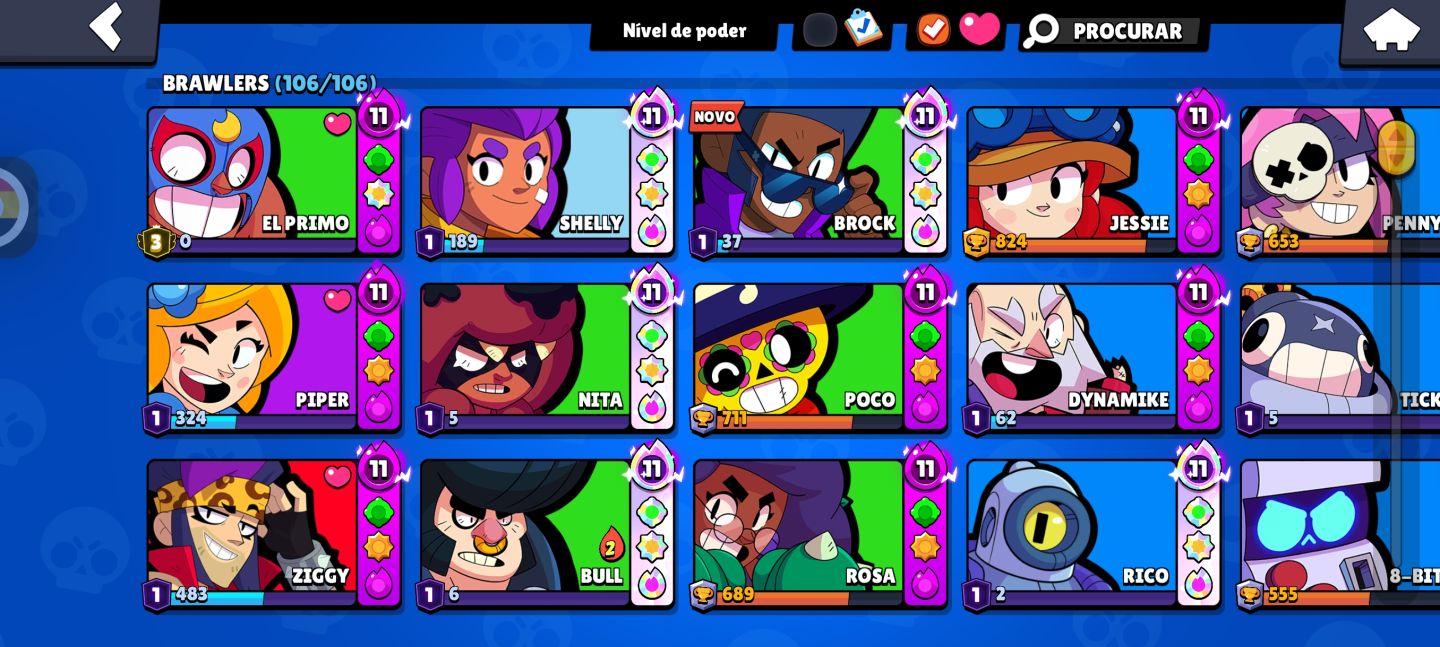 (RARA!)CONTA BRAWL STARS COM 88K, 480 SKINS, 6 ANOS E COSMÉTICOS EXCLUSIVOS