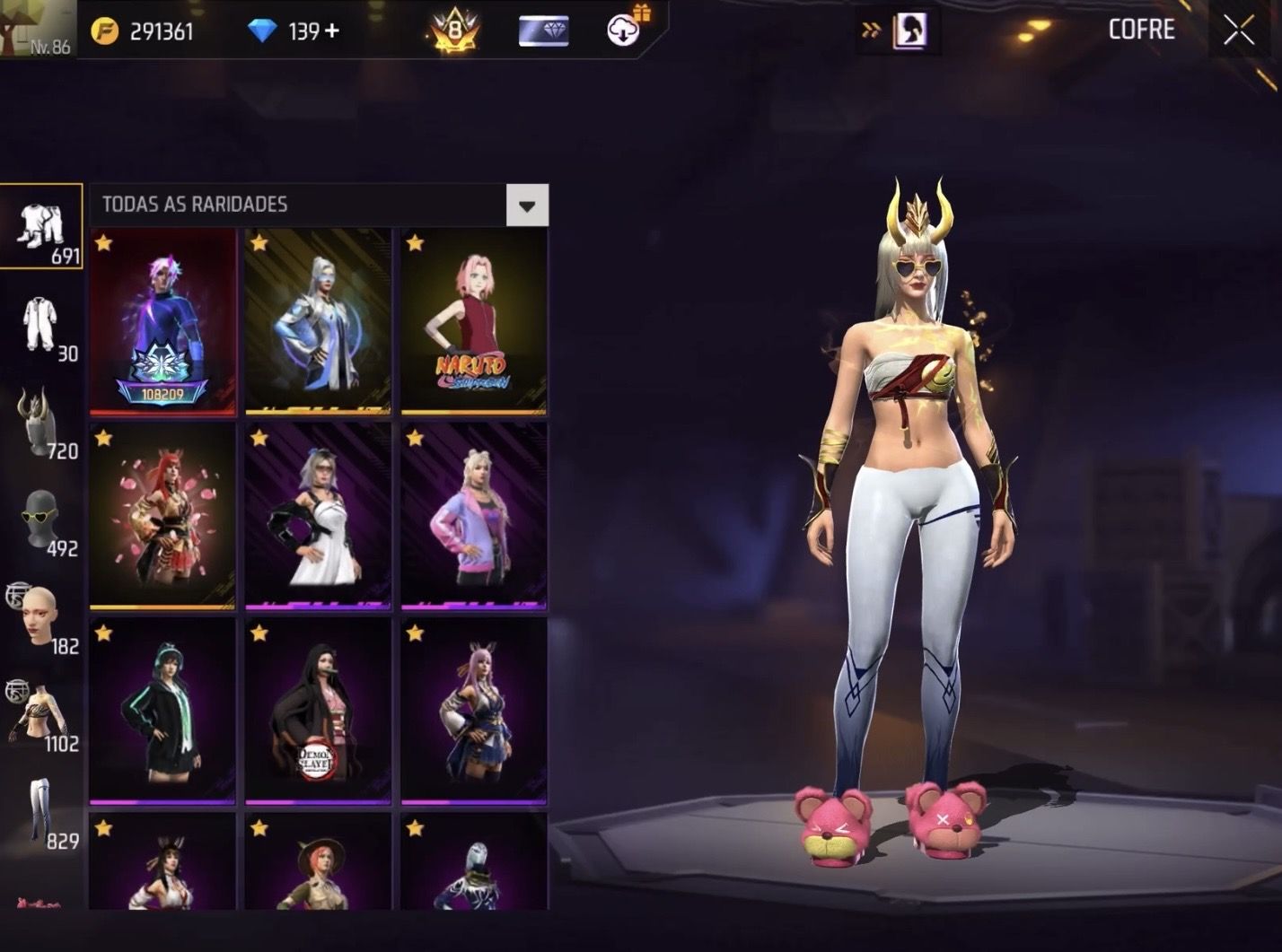 CONTA FREE FIRE +1000 peitorais E + de 15 mil reais gastos EXTREMAMENTE GEMADA