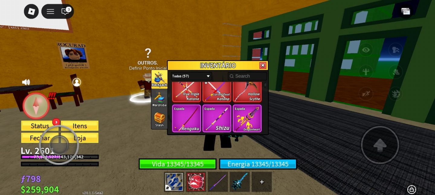 Conta de blox fruits com Ice perm todas as v4 espadas e 2 estilos secreto no vbl