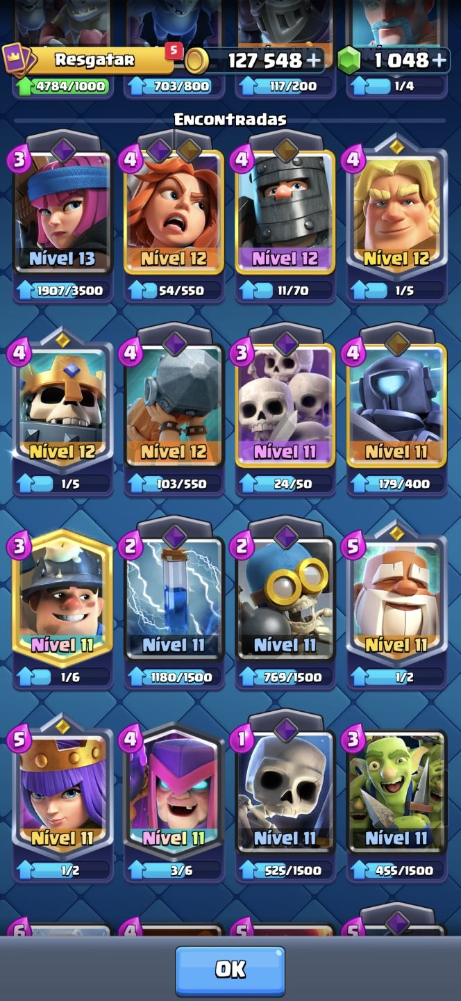 CONTA CLASH ROYALE E CLASH OF CLANS