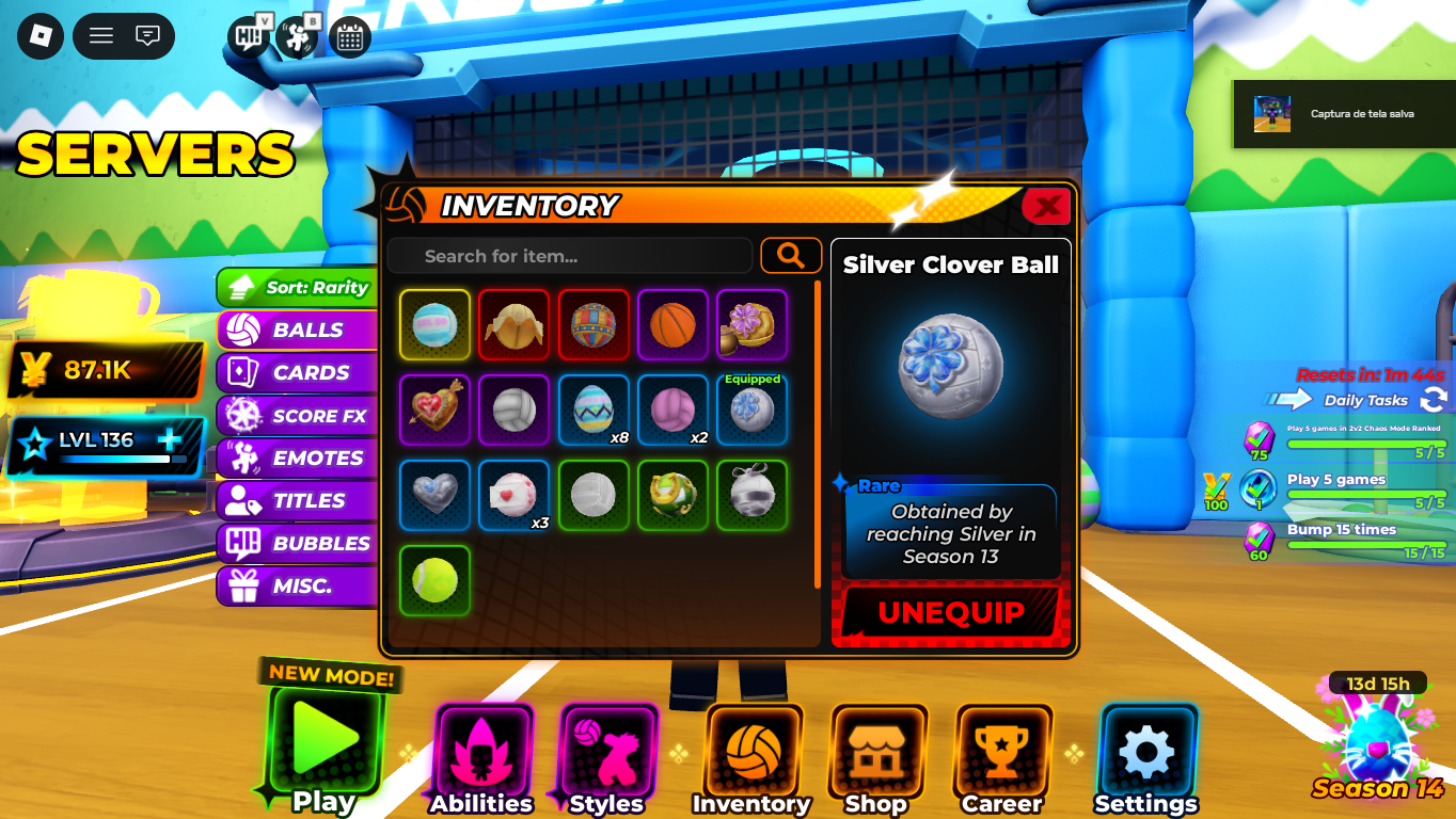 Conta de volleyball legends com [ TSH + AKARI + ENCHO + SANJU ] level + 130