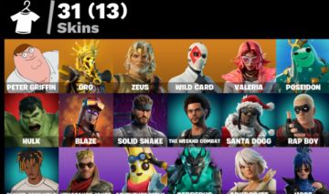 CONTA FORTNITE 31 SKINS PETER GRIFFIN