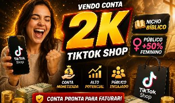 CONTA TIKTOK SHOP BR + 2K NICHO BÍBLICO + 50% PÙBLICO FEMININO