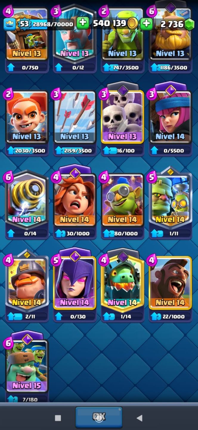 Conta de clash conta com 9k e 500 troféus conta com todas as cartas! Procedência