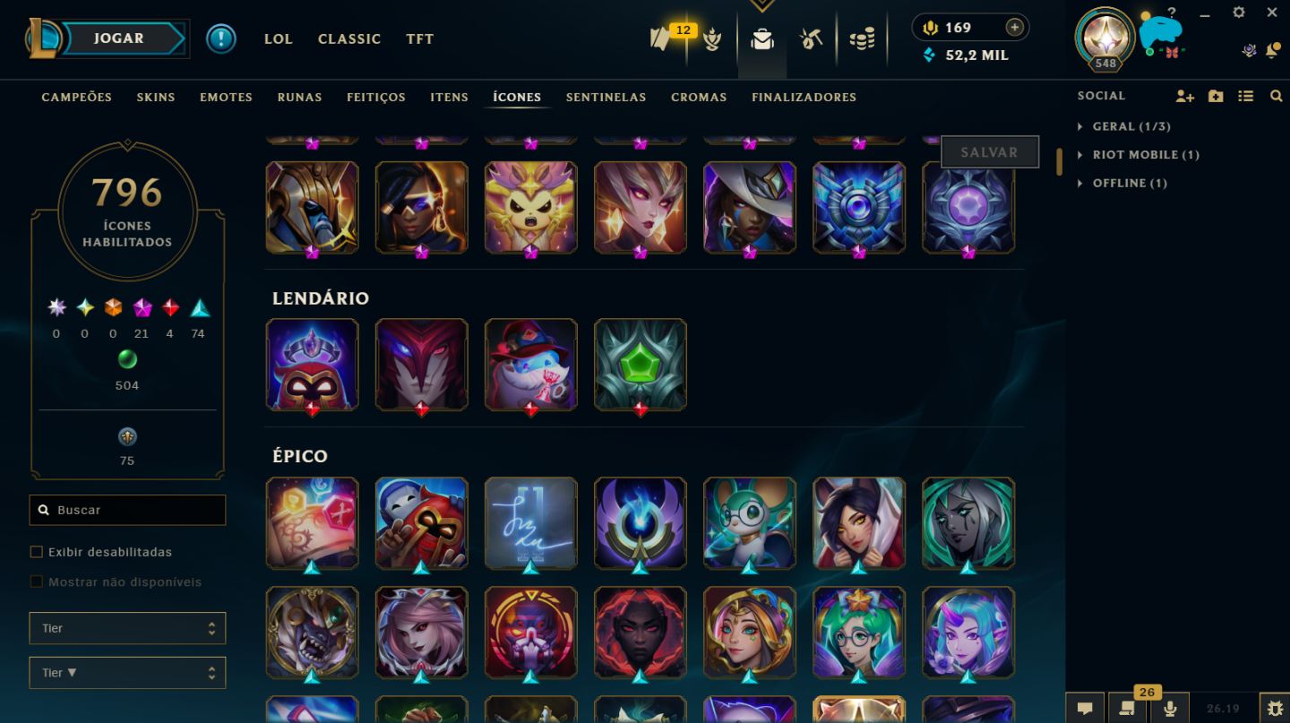 CONTA LEAGUE OF LEGENDS MAIN SUPORTE/FADINHA COM 860 SKINS NO ELO MESTRE 500+