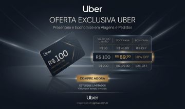 GIFT CARD UBER - viagens e envios!