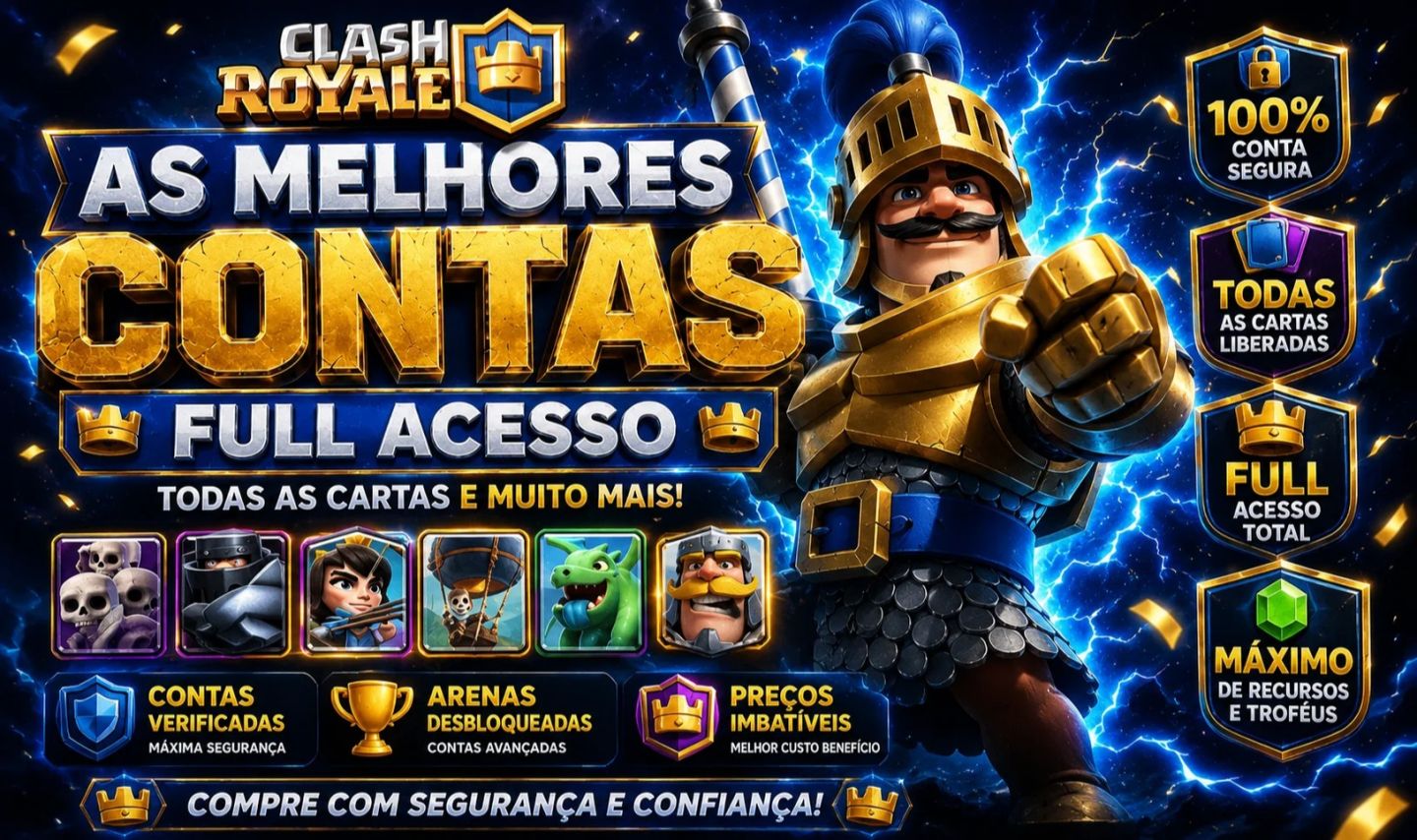 80% OFF CONTAS CLASH ROYALE-TODAS AS ARENAS-CARTAS EVOLUIDAS-FULL ACESSO
