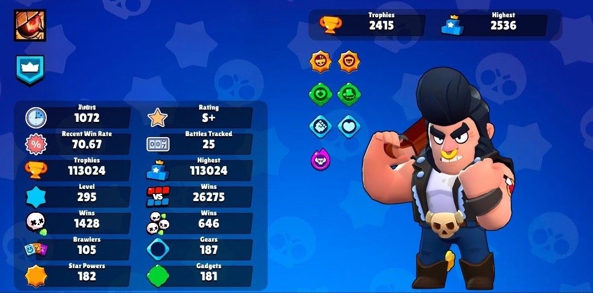 CONTA ENDGAME BRAWL STARS 2018 113K +300 SKINS+VÁRIAS SKINS PASSE+CLASH ROYALE