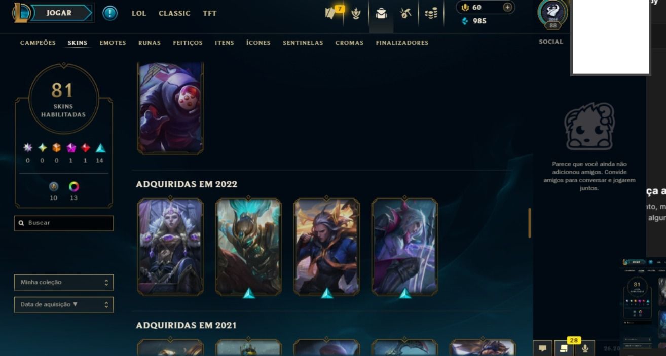 Conta 2014 com 80 champs e 41 skins