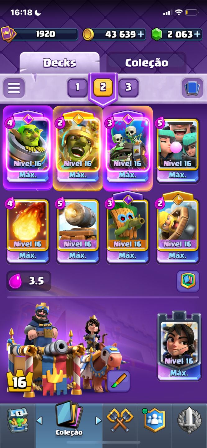 Conta top, várias cartas nível 16 vem na braba !
