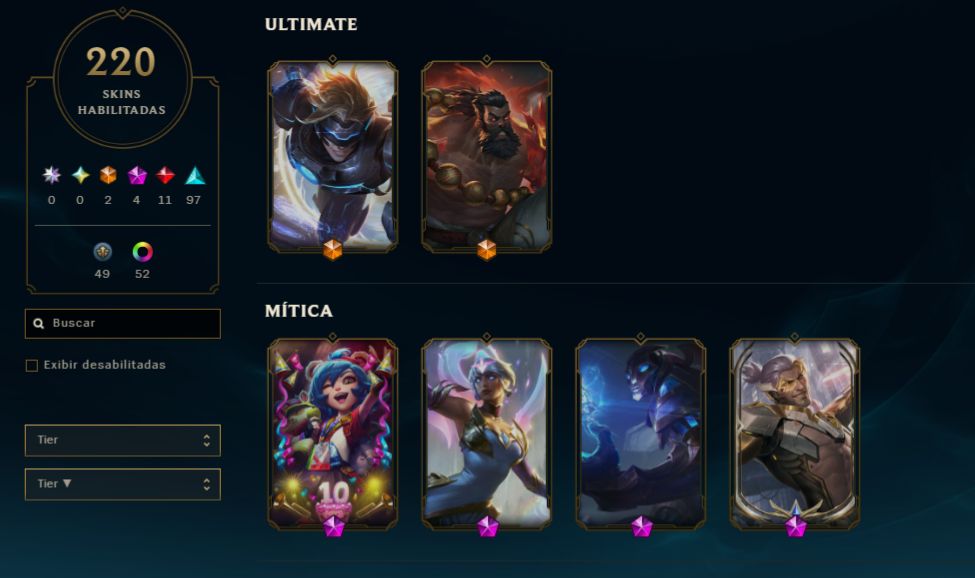 CONTA LOL - LV460 - PLAT4 - ALL CHAMPS
