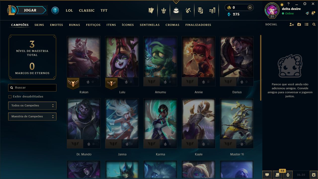 SKIN SWAIN ROSA DE CRISTAL + [ CONTA MAIN SUPORTE ] + [ TROCA NICK ]