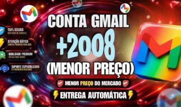 CONTA GMAIL +2008 (MENOR PREÇO) - ENTREGA AUTOMATICA