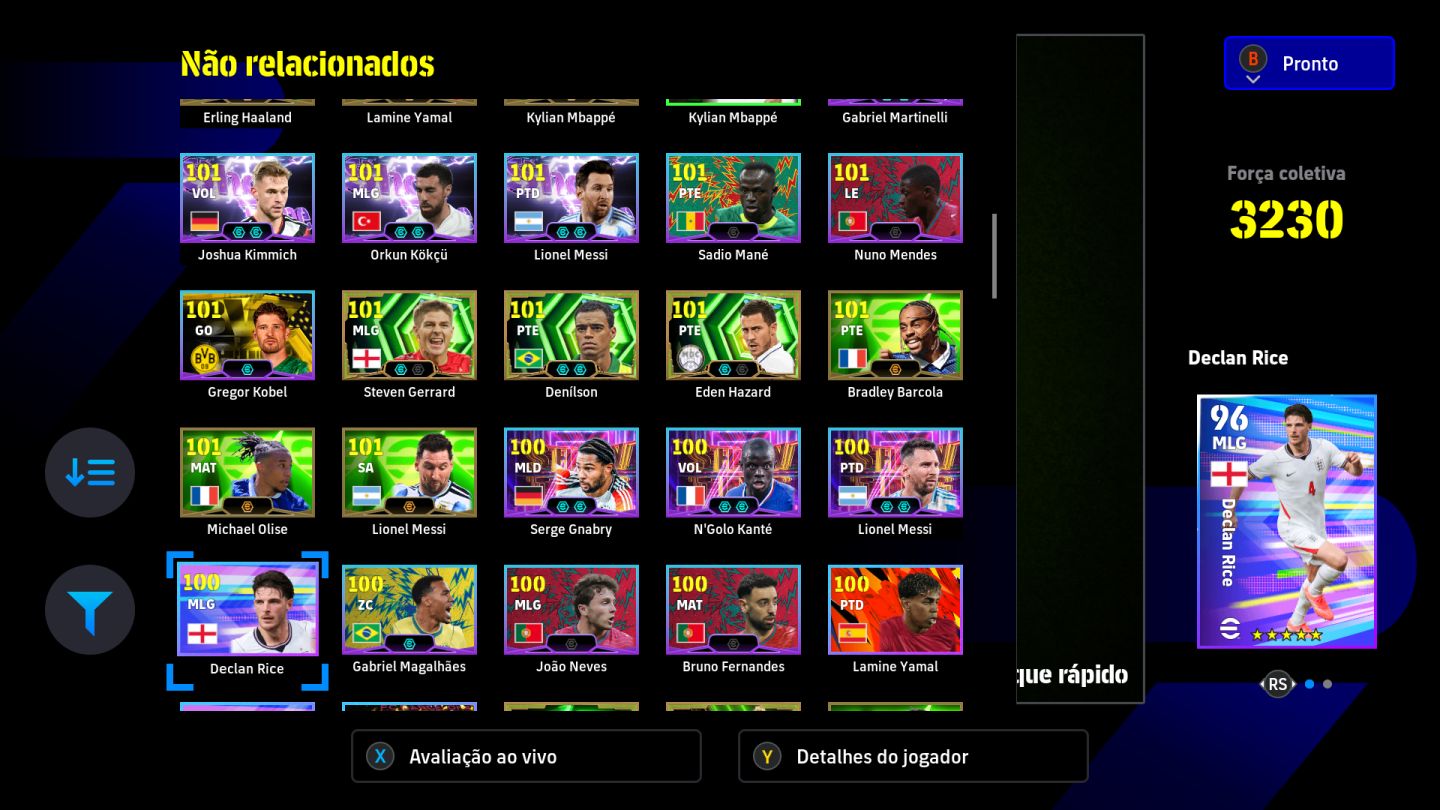Conta Efootball Steam Rodri big time e James Rodriguez blitz