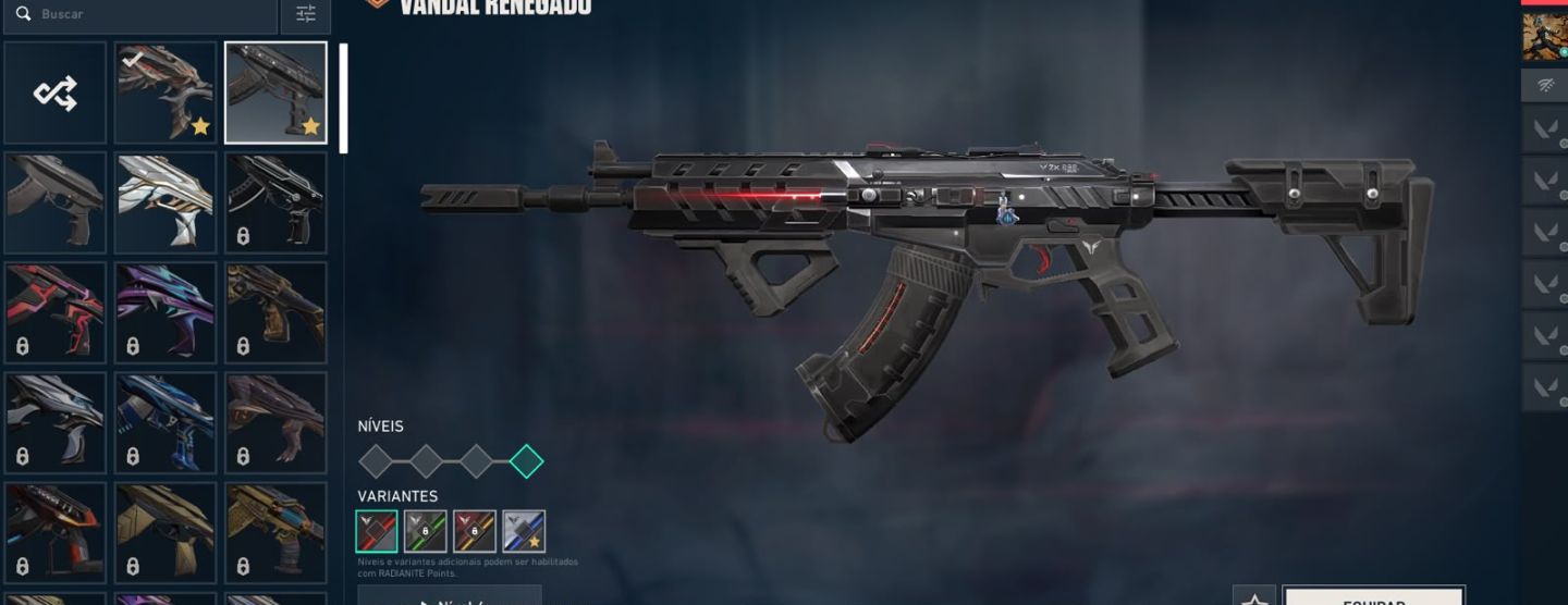 Valorant conta skins, upada