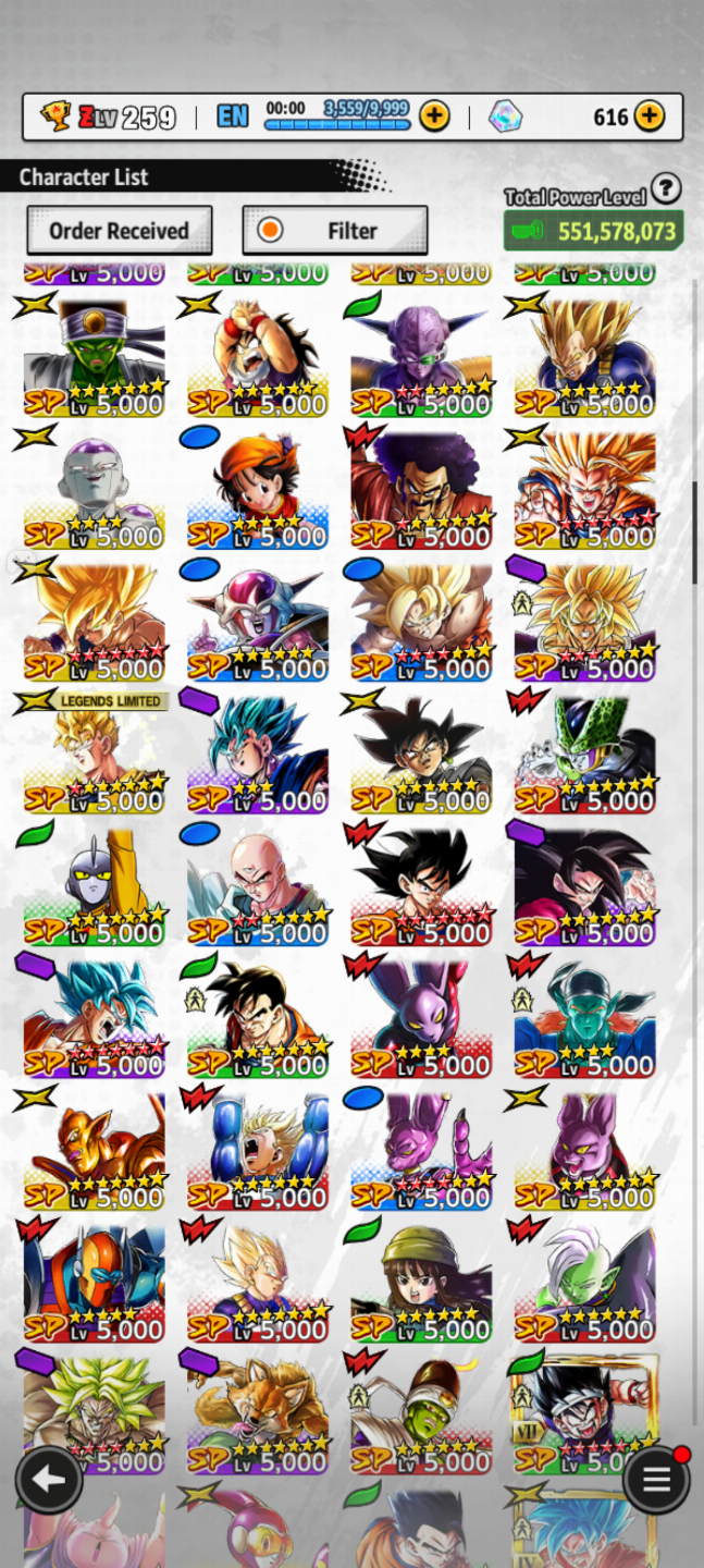 Conta dbl com vários personagens