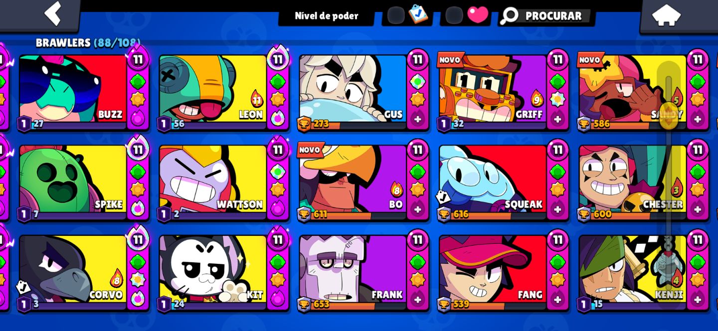 Conta Brawl Stars +38K, 88 Brawlers, Prestígio 18, 31 Nível 11, Conta Gmail!