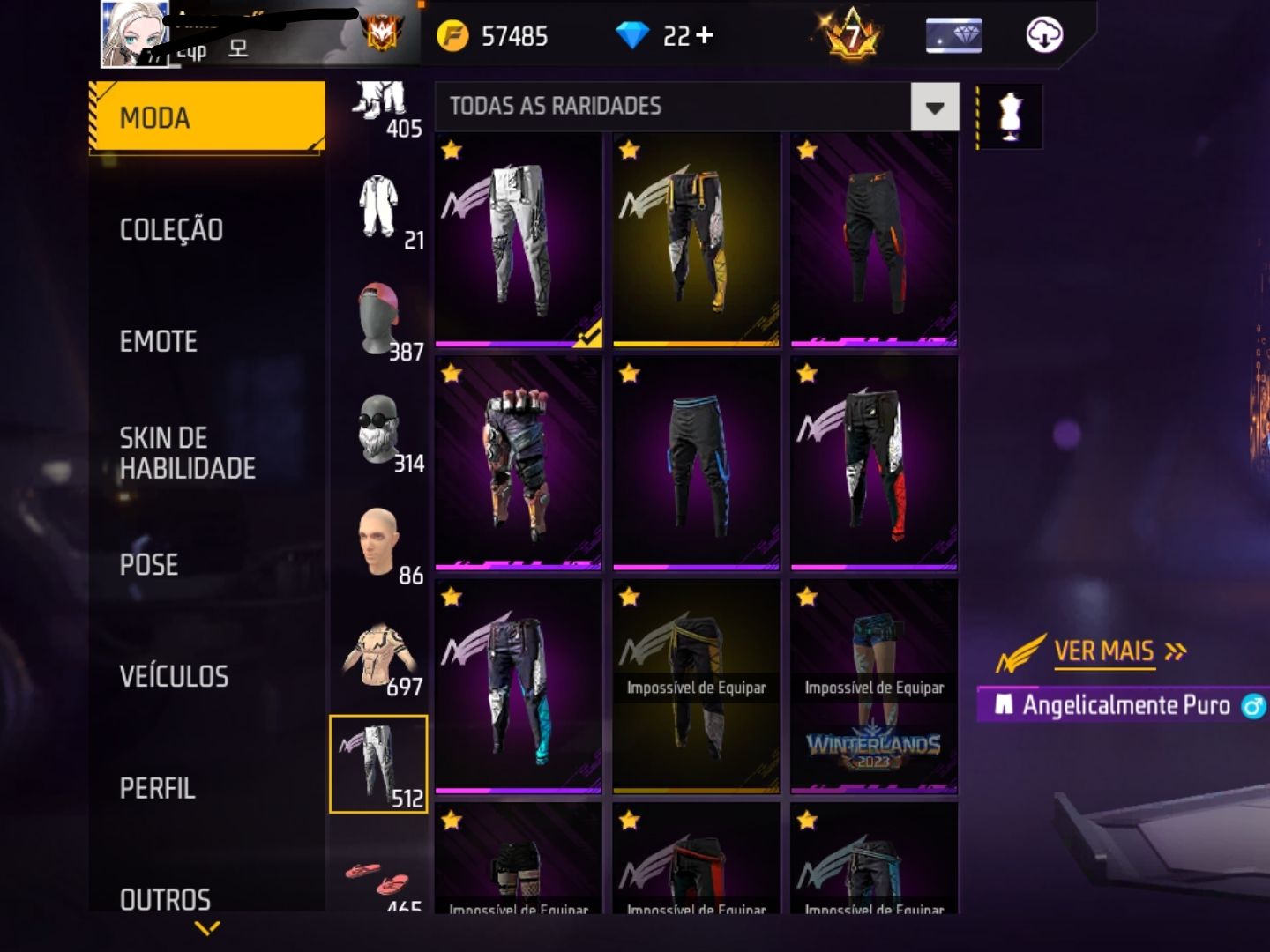 Conta free fire prime 7