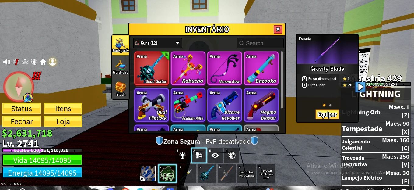 Conta de Blox Fruit Muito Upada e Gemada com Control Perm e Phoenix