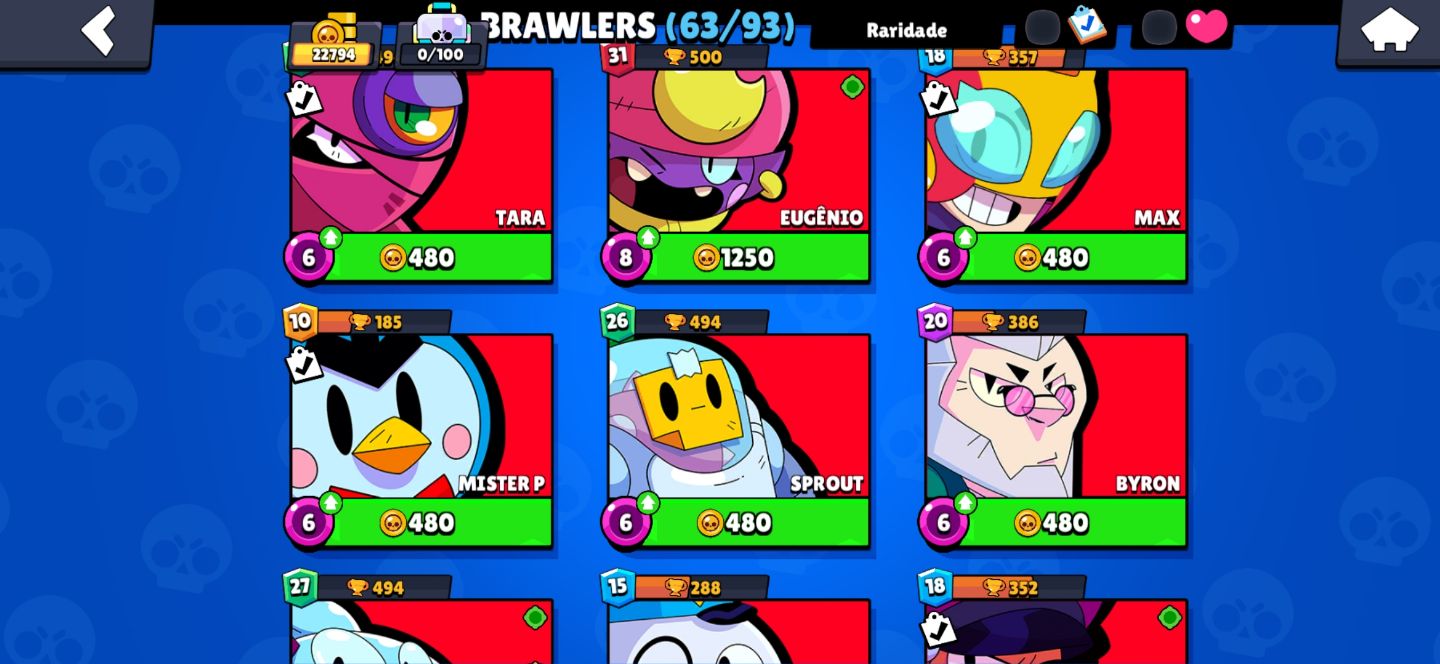 Conta antiga Brawl Stars com skins raras e colabs!!